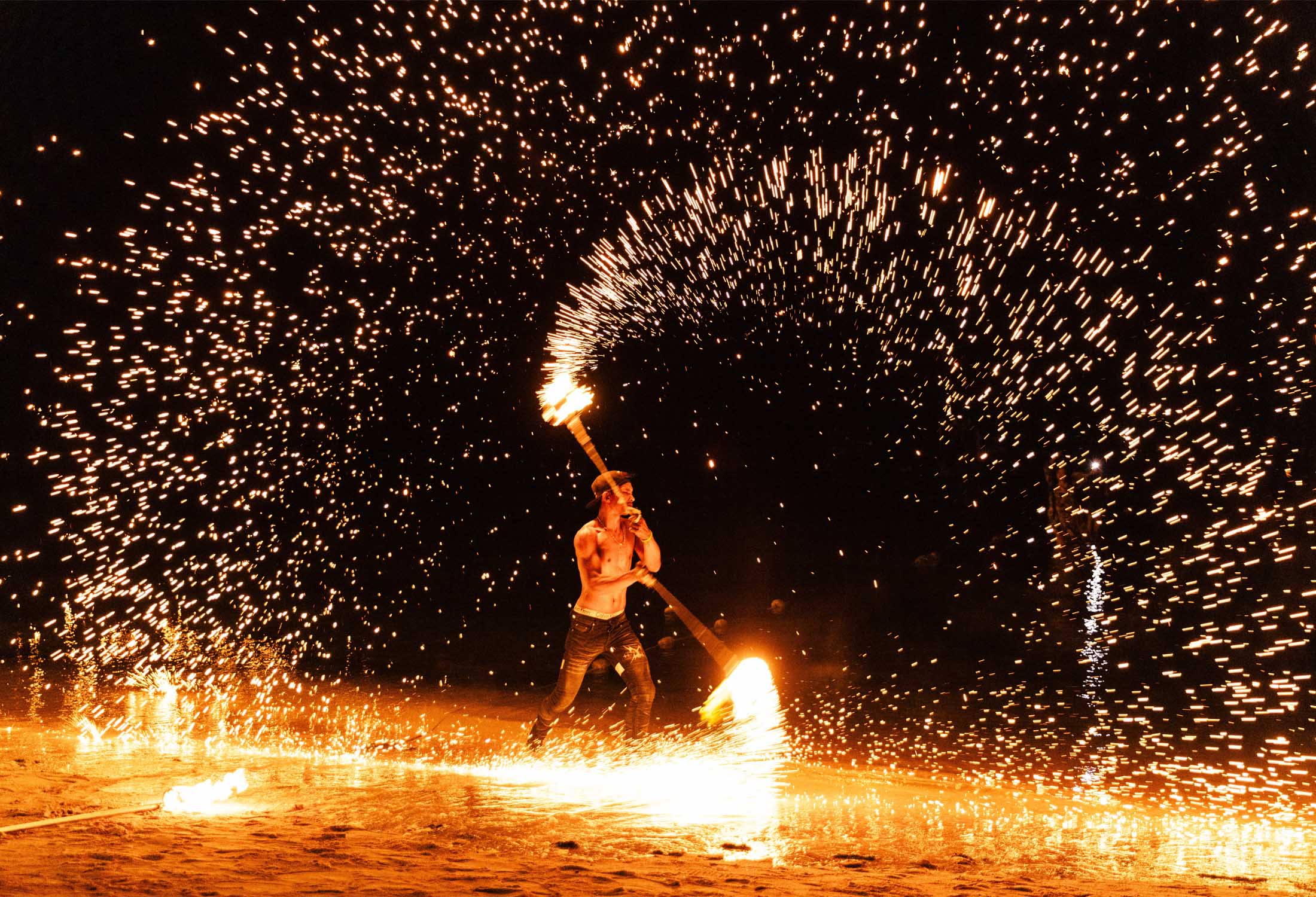 Feuershow auf Koh Phi Phi