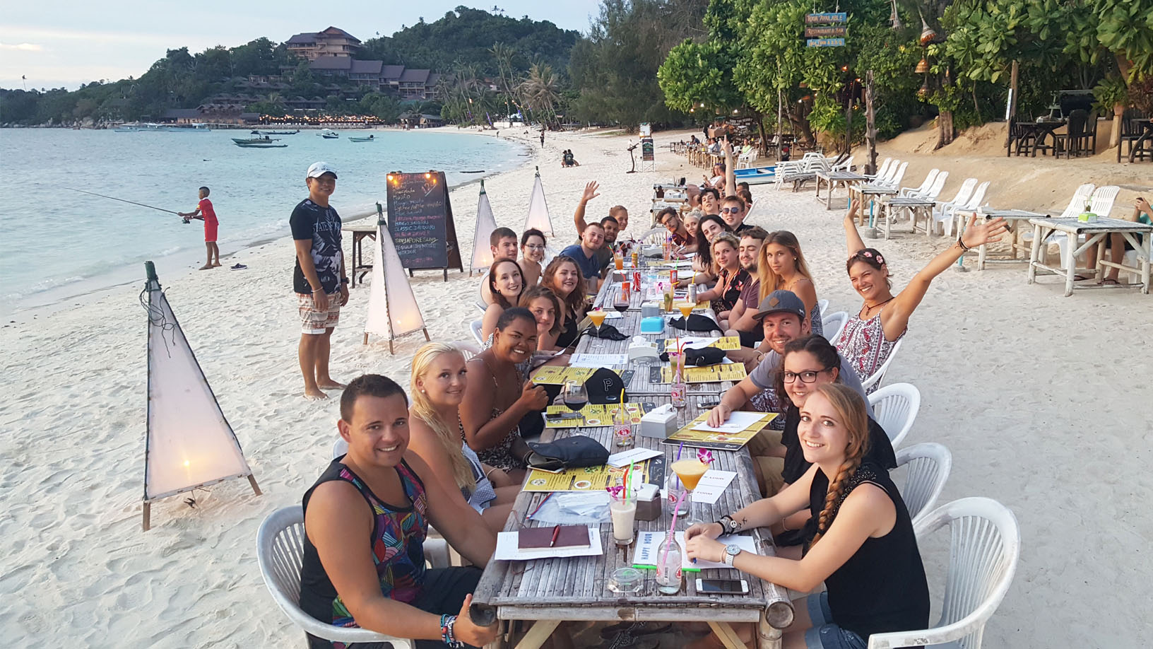 Gruppenfoto Strand Dinner